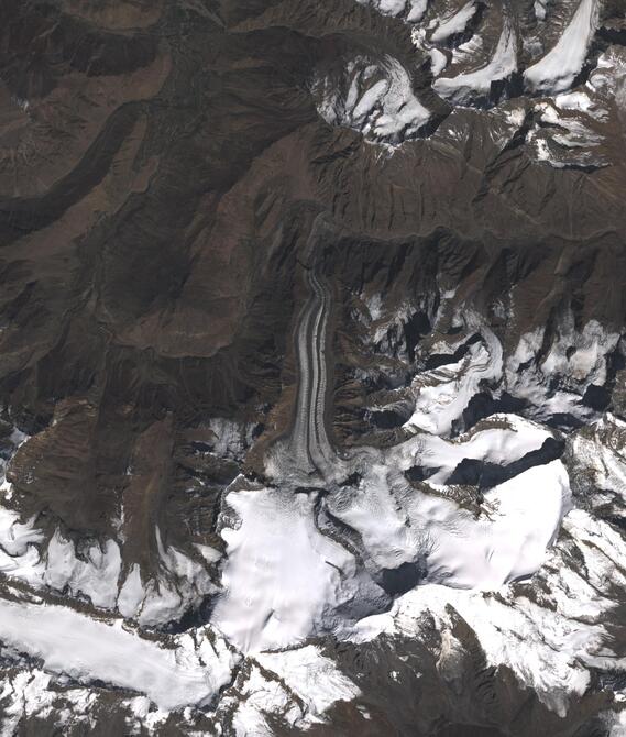 Aerial view of Shafat Glacier