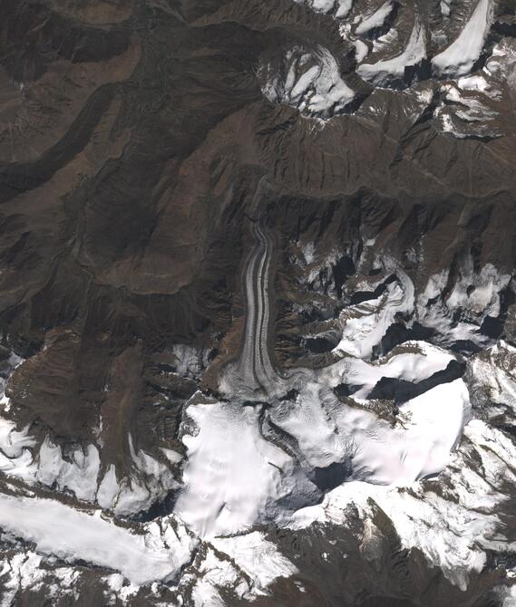 Aerial view of Shafat Glacier