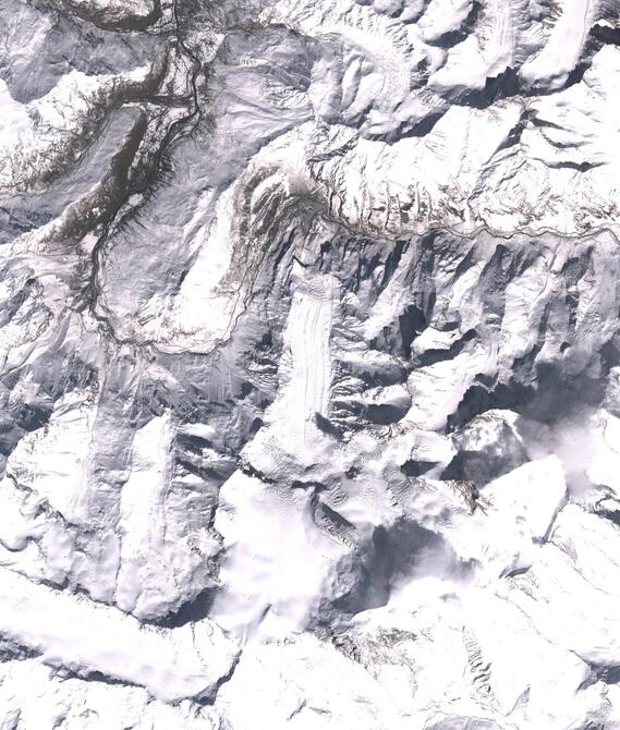 Aerial view of Shafat Glacier