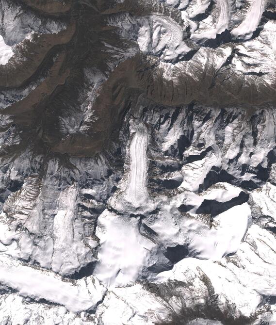 Aerial view of Shafat Glacier