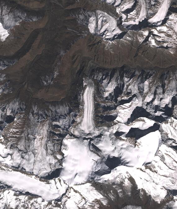 Aerial view of Shafat Glacier