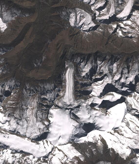 Aerial view of Shafat Glacier