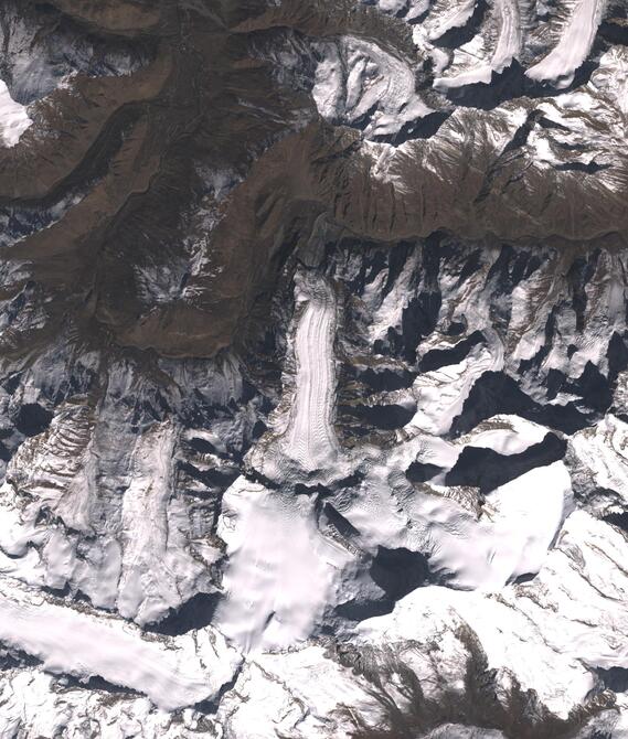 Aerial view of Shafat Glacier