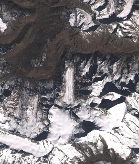 Aerial view of Shafat Glacier
