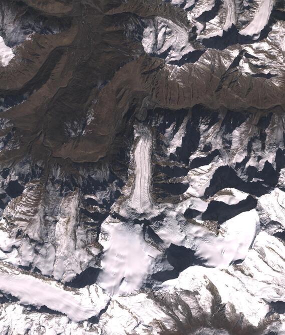 Aerial view of Shafat Glacier