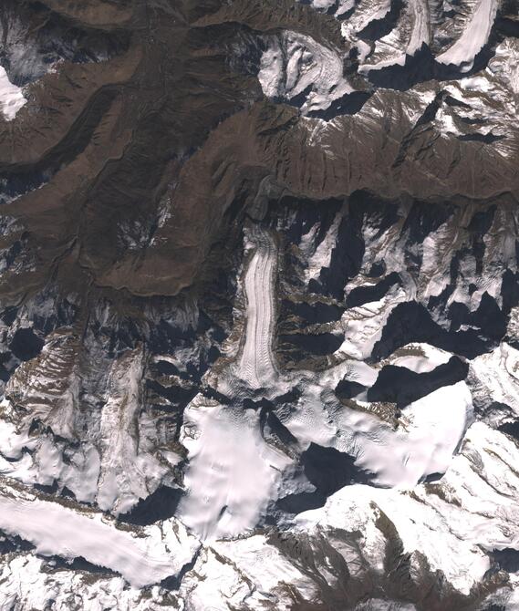 Aerial view of Shafat Glacier