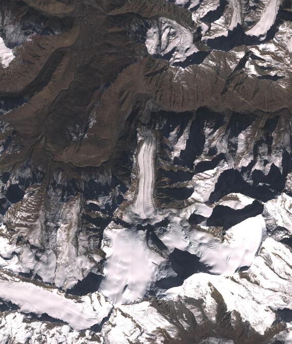 Aerial view of Shafat Glacier