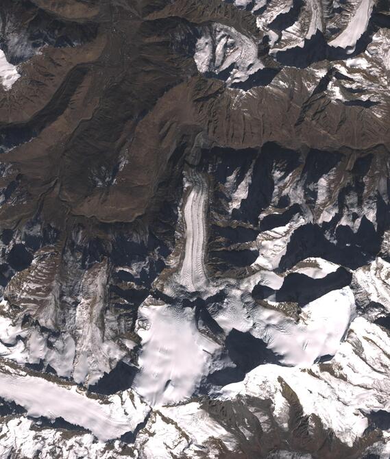 Aerial view of Shafat Glacier