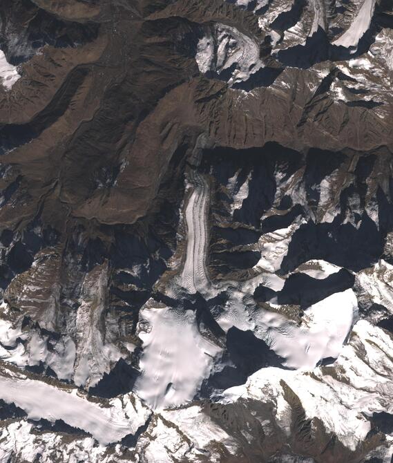 Aerial view of Shafat Glacier