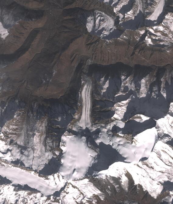 Aerial view of Shafat Glacier