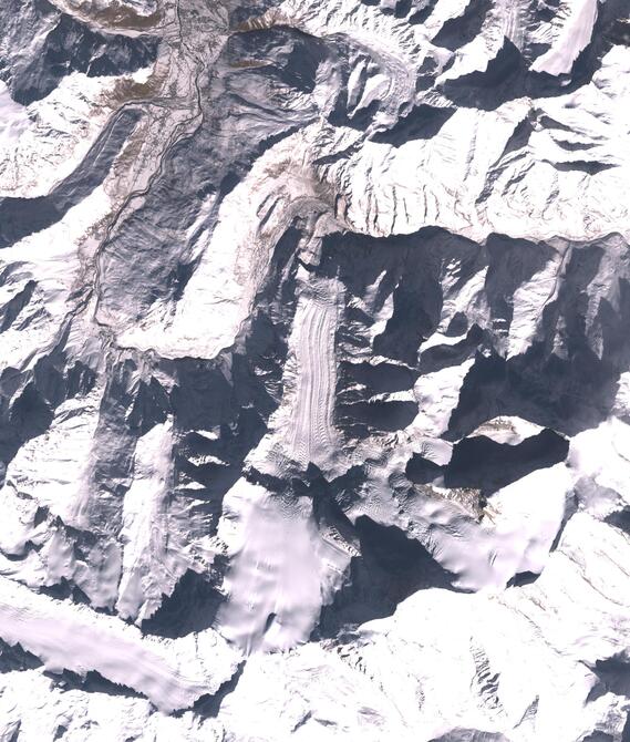 Aerial view of Shafat Glacier