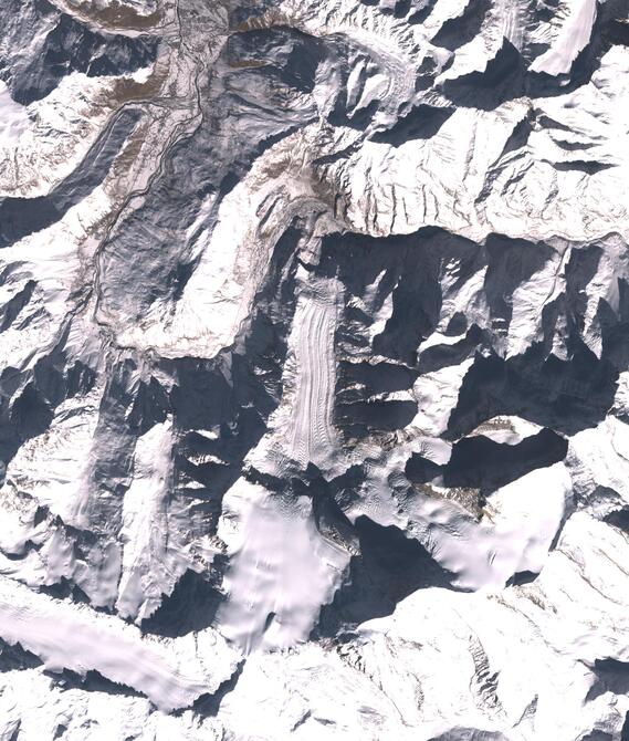 Aerial view of Shafat Glacier