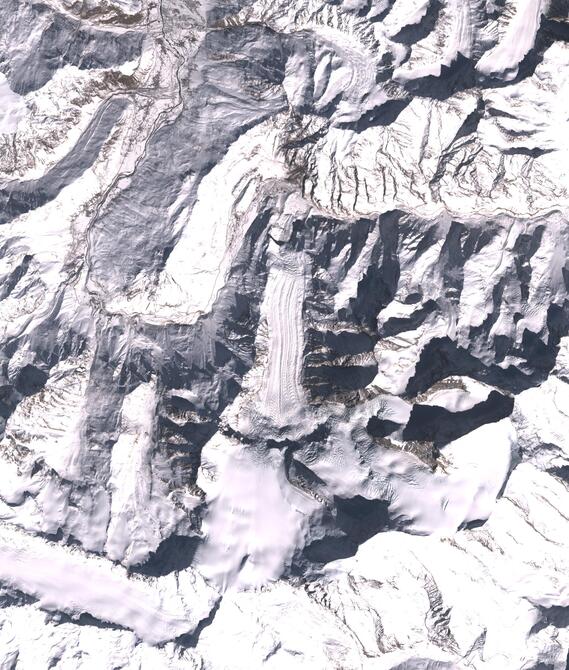 Aerial view of Shafat Glacier