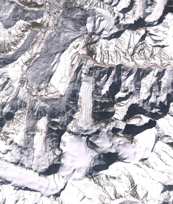 Aerial view of Shafat Glacier