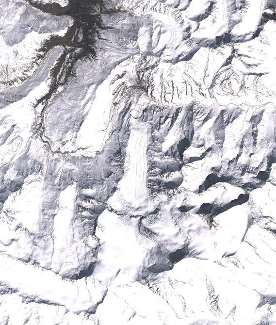 Aerial view of Shafat Glacier