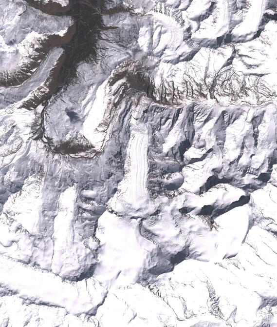Aerial view of Shafat Glacier