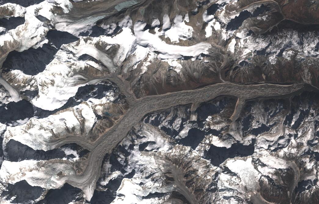 Aerial view of Zemu Glacier