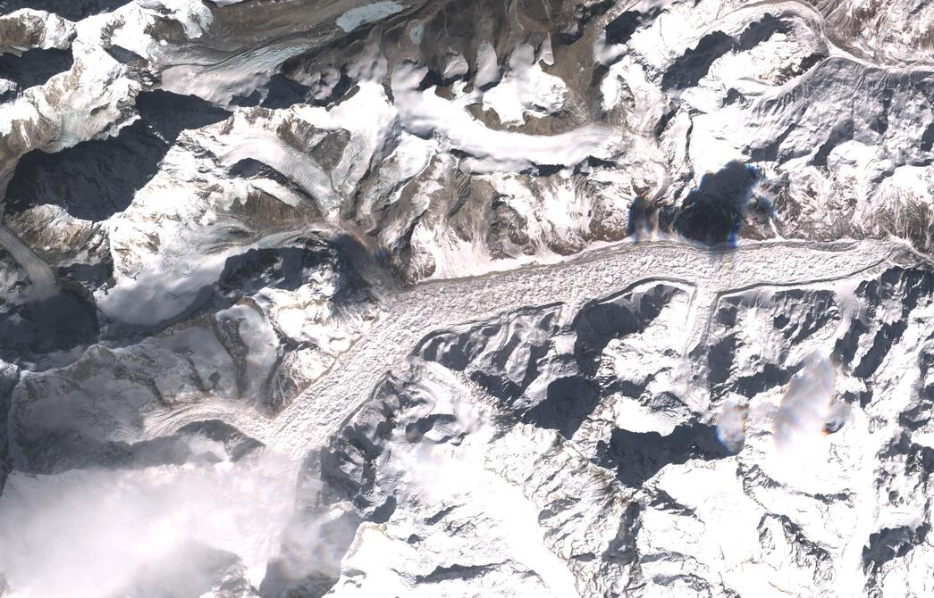 Aerial view of Zemu Glacier