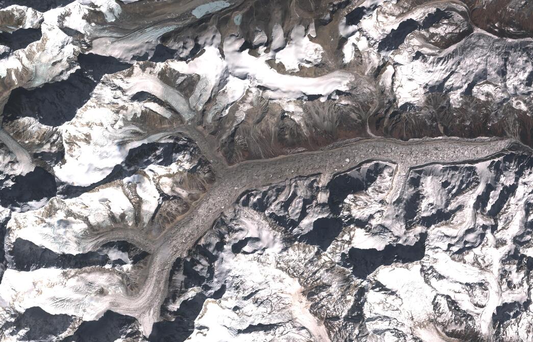 Aerial view of Zemu Glacier