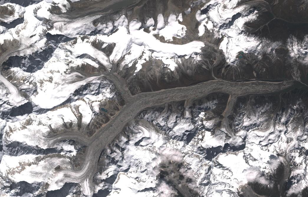 Aerial view of Zemu Glacier