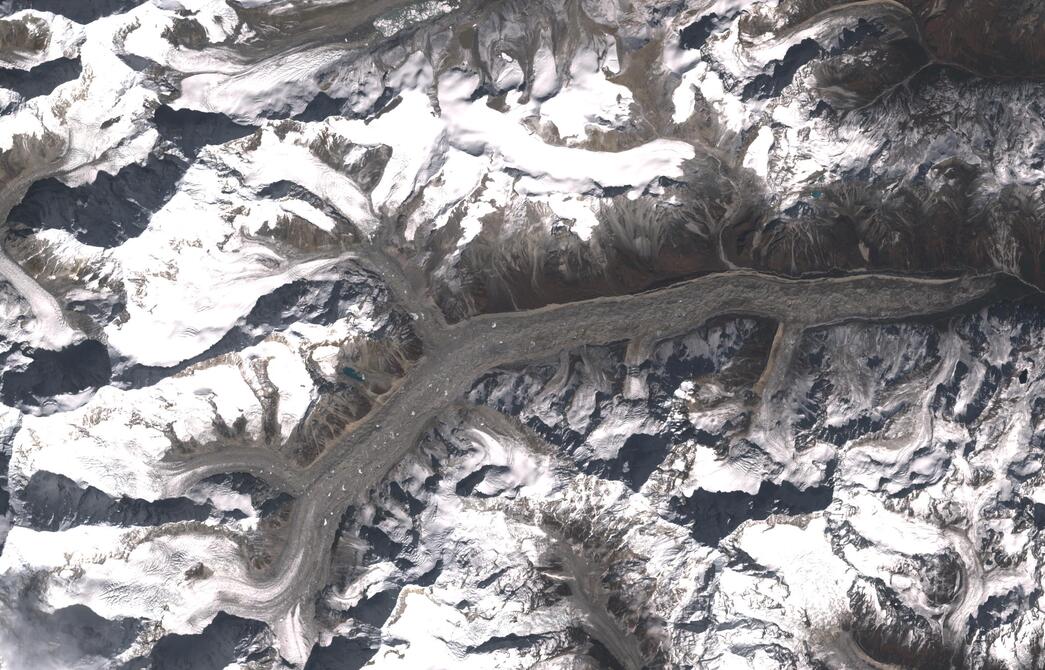 Aerial view of Zemu Glacier