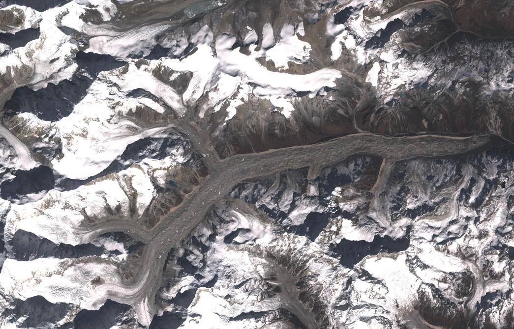 Aerial view of Zemu Glacier