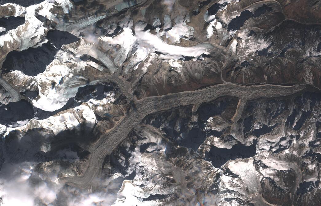 Aerial view of Zemu Glacier