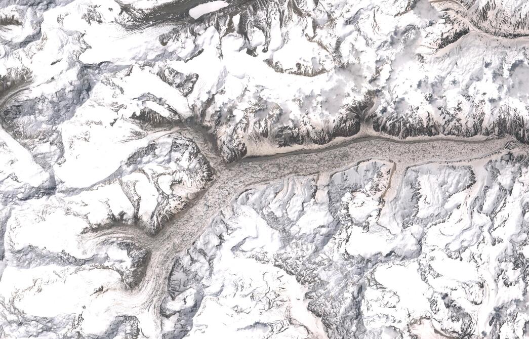 Aerial view of Zemu Glacier