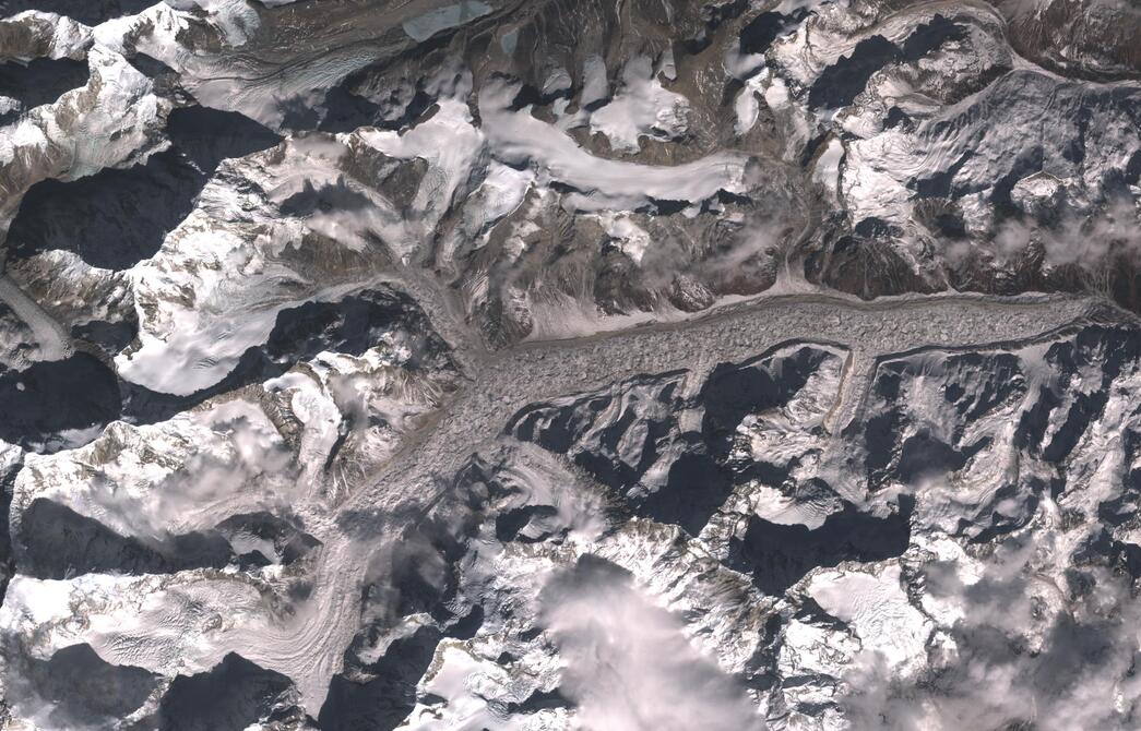 Aerial view of Zemu Glacier