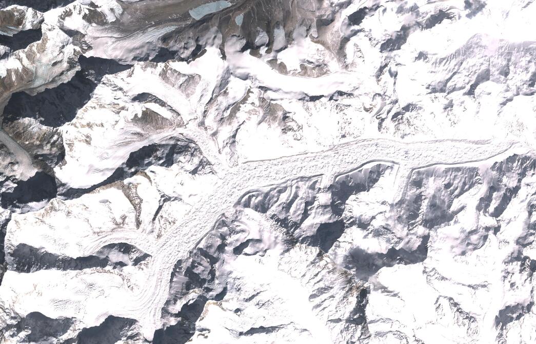 Aerial view of Zemu Glacier