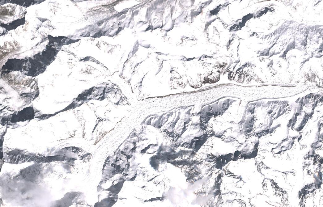 Aerial view of Zemu Glacier