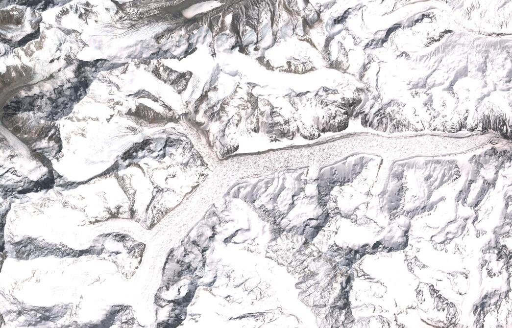 Aerial view of Zemu Glacier