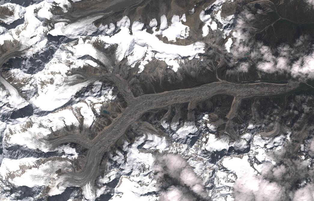 Aerial view of Zemu Glacier