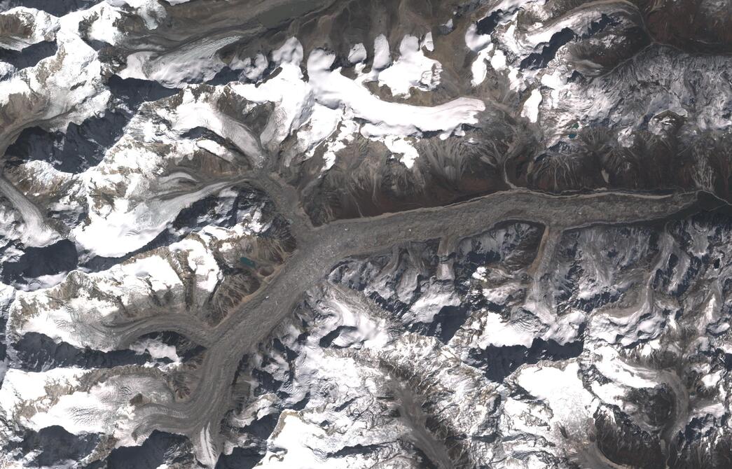 Aerial view of Zemu Glacier