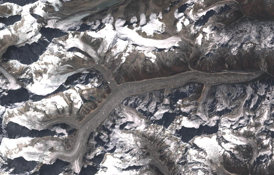 Aerial view of Zemu Glacier