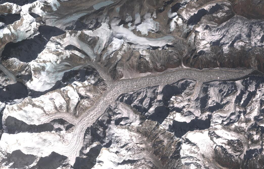 Aerial view of Zemu Glacier