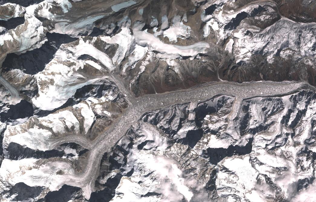 Aerial view of Zemu Glacier