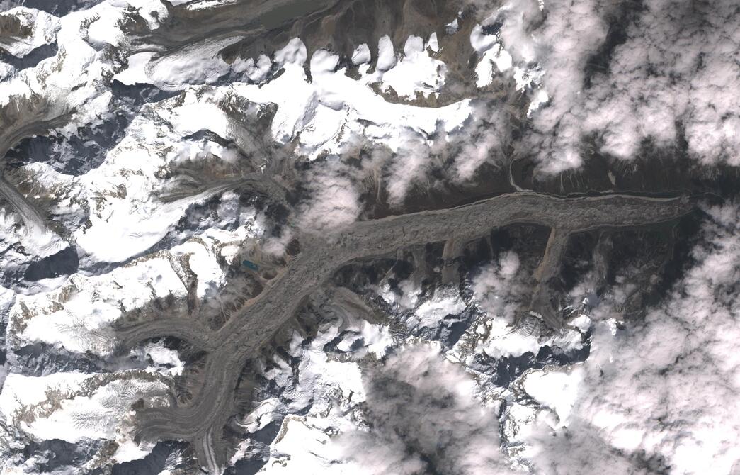 Aerial view of Zemu Glacier