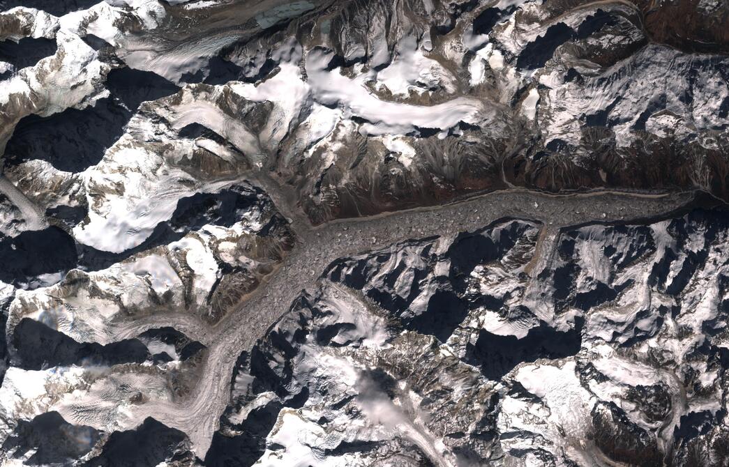 Aerial view of Zemu Glacier