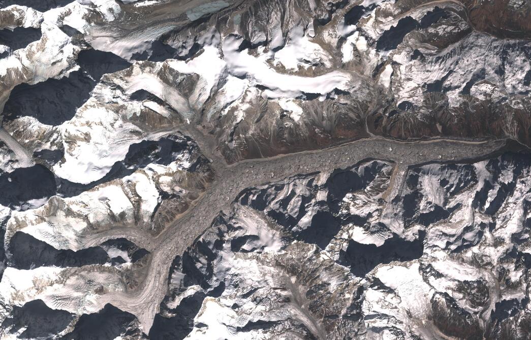 Aerial view of Zemu Glacier