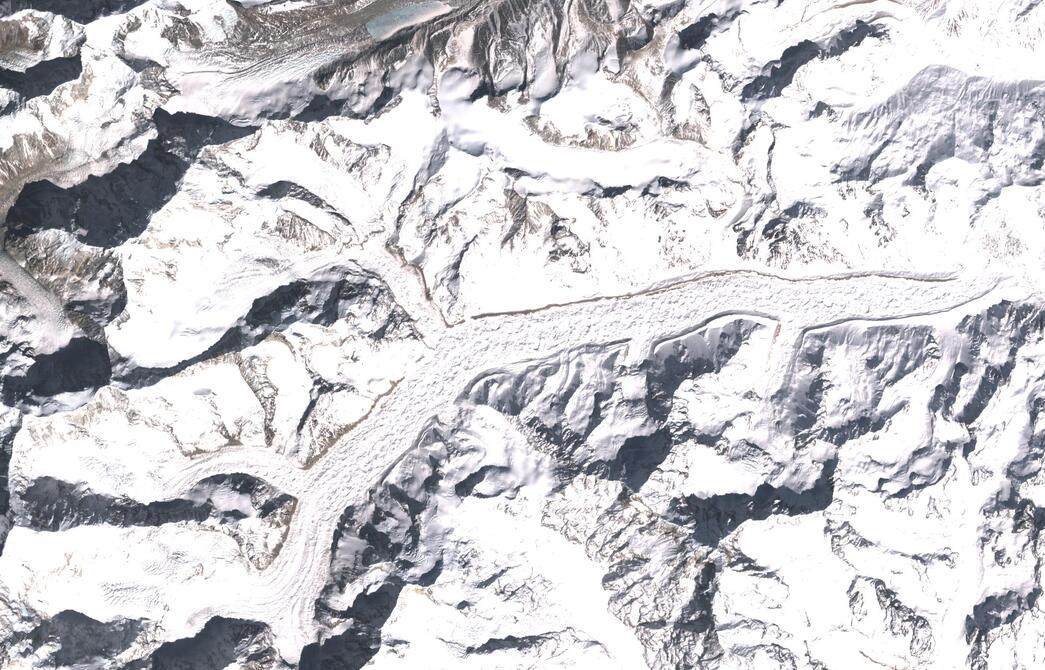 Aerial view of Zemu Glacier