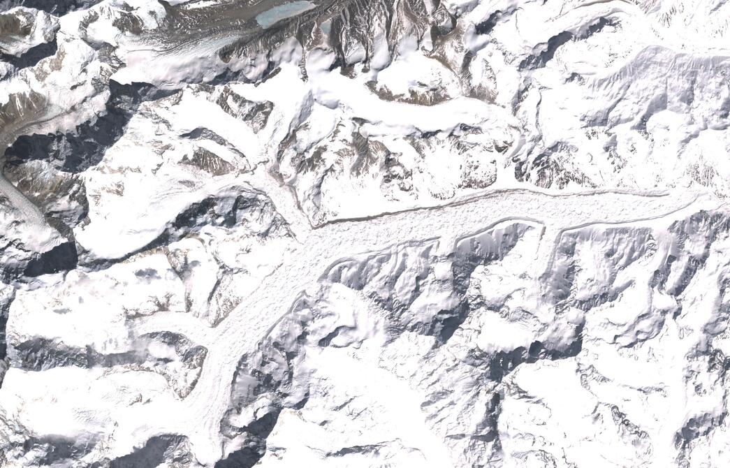 Aerial view of Zemu Glacier