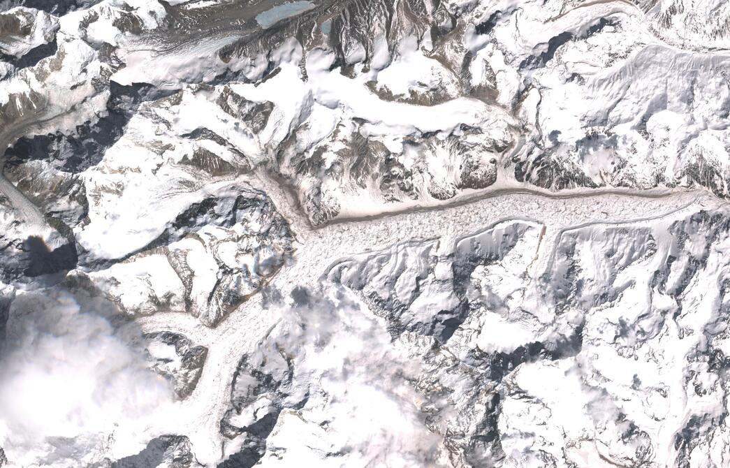 Aerial view of Zemu Glacier