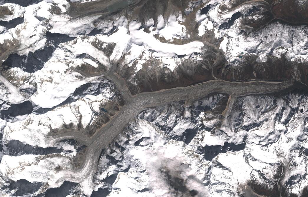 Aerial view of Zemu Glacier