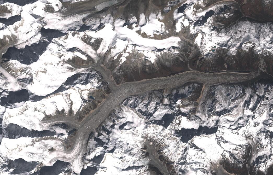 Aerial view of Zemu Glacier