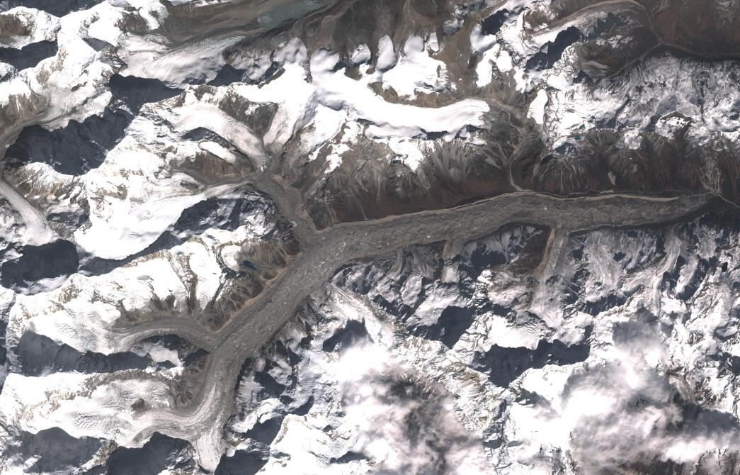 Aerial view of Zemu Glacier