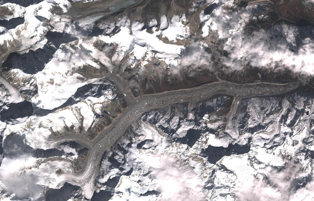 Aerial view of Zemu Glacier