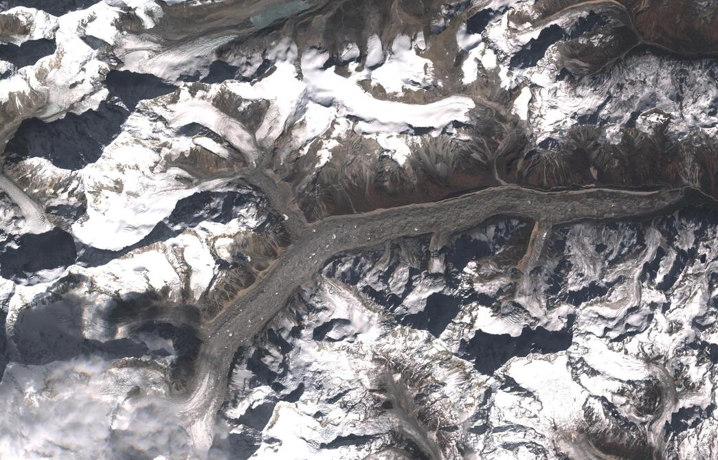 Aerial view of Zemu Glacier