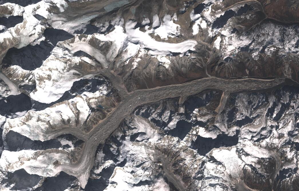 Aerial view of Zemu Glacier