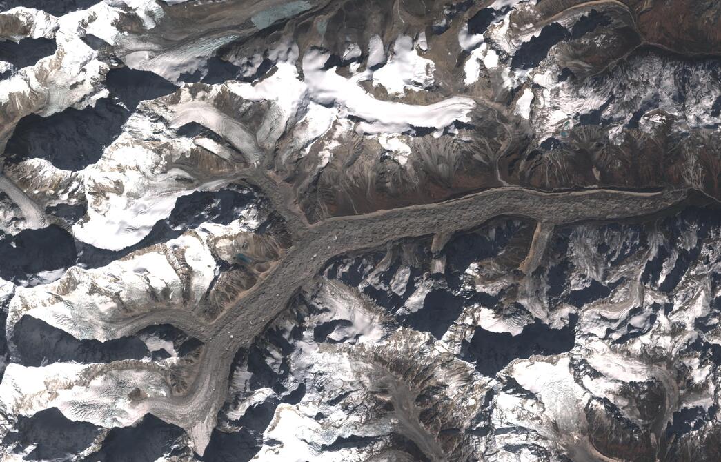 Aerial view of Zemu Glacier